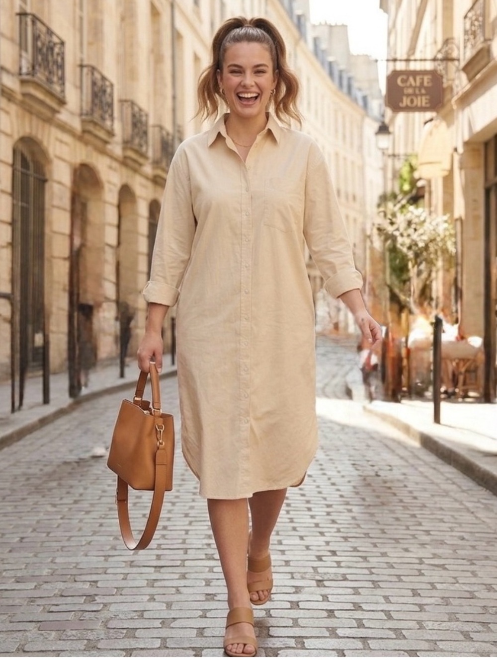 Le AL.X Button Down Midi Dress